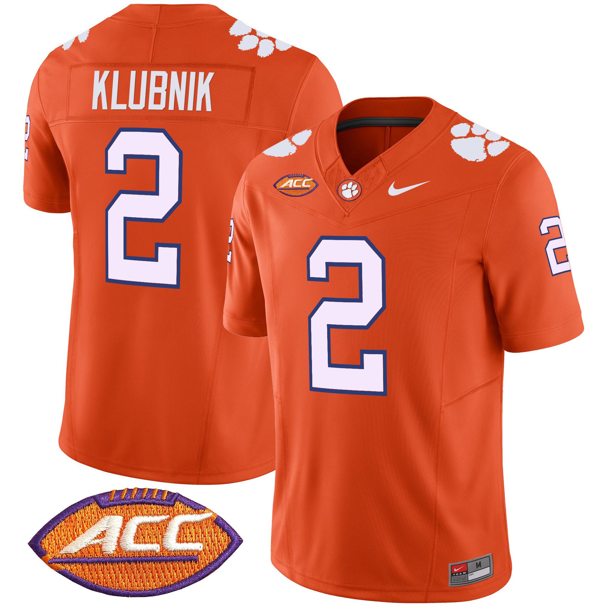 Men Clemson Tigers #2 Klubnik Orange 2024 Nike Vapor Limited NCAA Jersey style 1->indianapolis colts->NFL Jersey